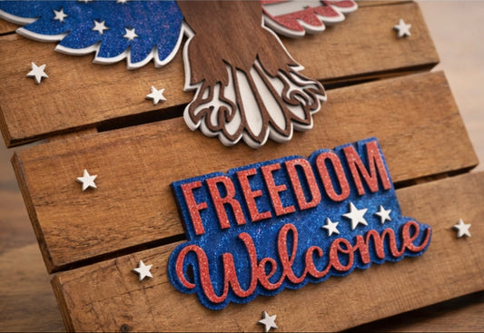 Patriotic Eagle Welcome Sign