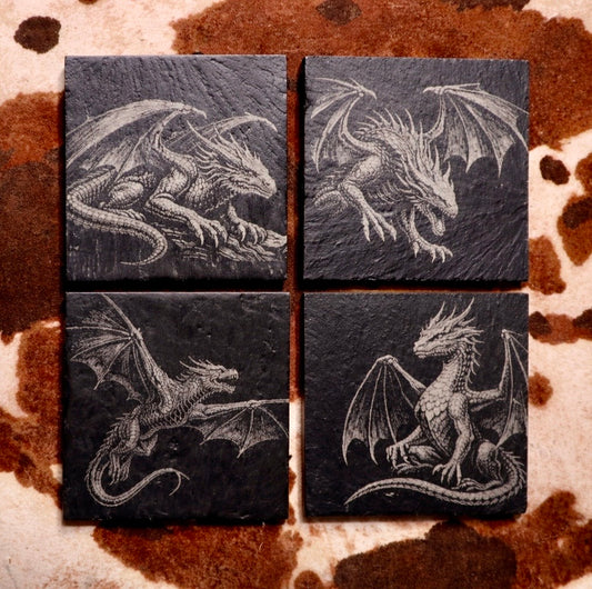 Dragon Slate Coaster Set