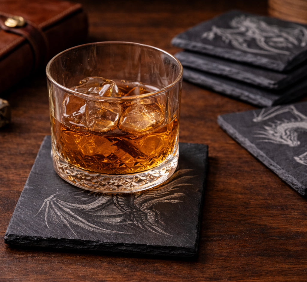 Dragon Slate Coaster Set